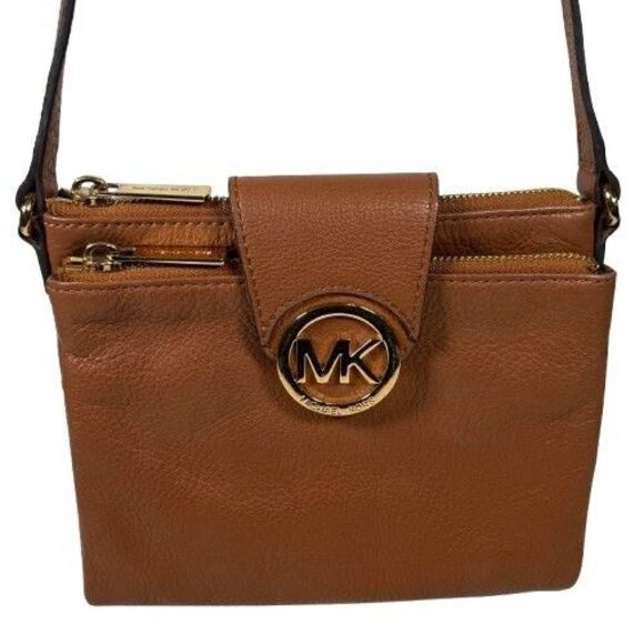 MICHAEL KORS Fulton Acorn Crossbody Shoulder Bag Double Zip Organizer Wallet - Picture 1 of 16
